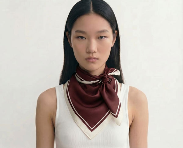Bandana Style with a Silk Scarf – Tie a Triangle Scarf with a Loose Knot