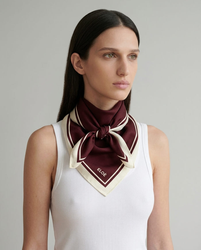 Burgundy Silk Scarf in 100% Silk | N.01