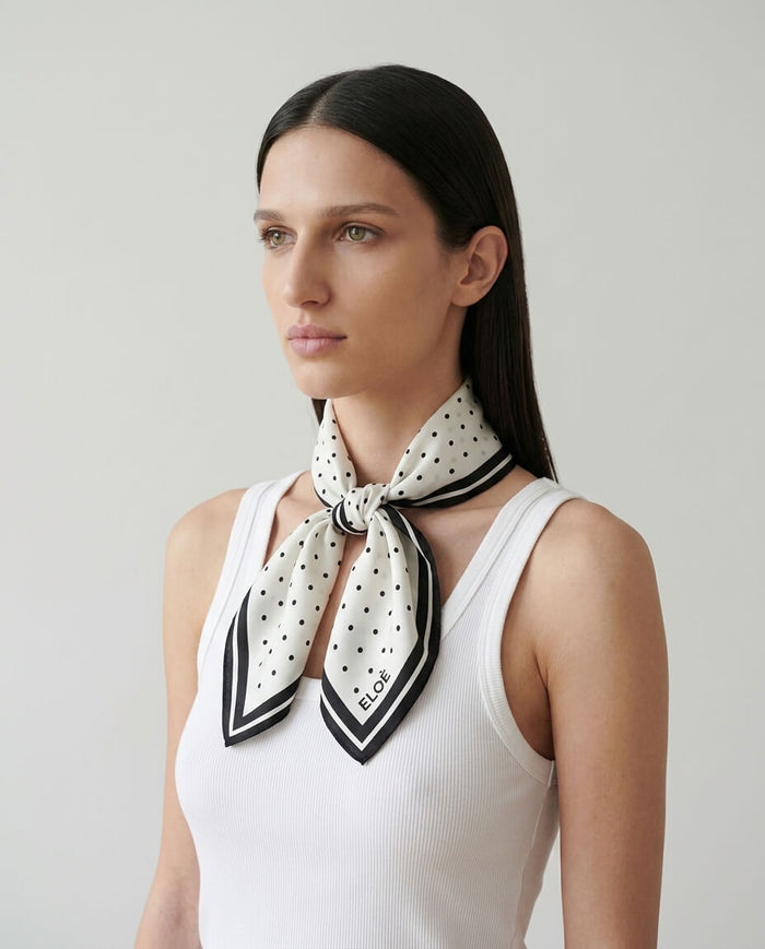 Polka Dot Silk Scarf in 100% Silk | N.02