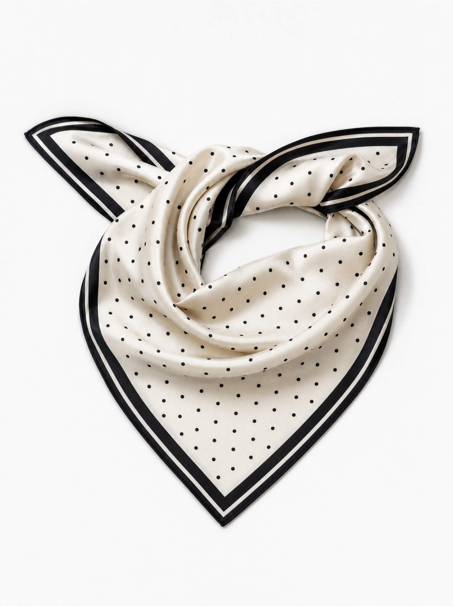 Prickig scarf i silke med handrullade kanter